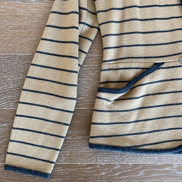 Nordstrom Halogen Fall Wool-Blend Sweater Blazer | Tan & Gray | L - Picture 3 of 7